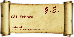 Gál Erhard névjegykártya